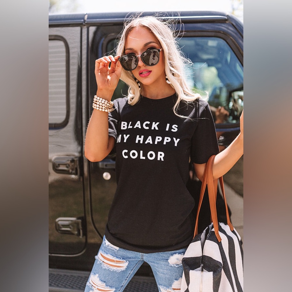 LULUSIMONSTUDIO “Black is my Happy Color” T-Shirt